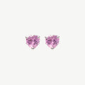Mini Heart Stud in Pink Cubic Zirconia – 925 Sterling Silver