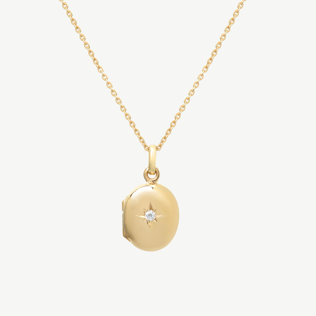 North Star Locket Necklace – 18k Gold Plated