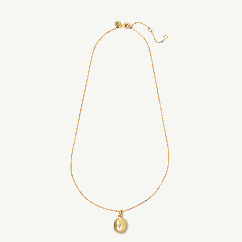 North Star Locket Necklace – 18k Gold Plated