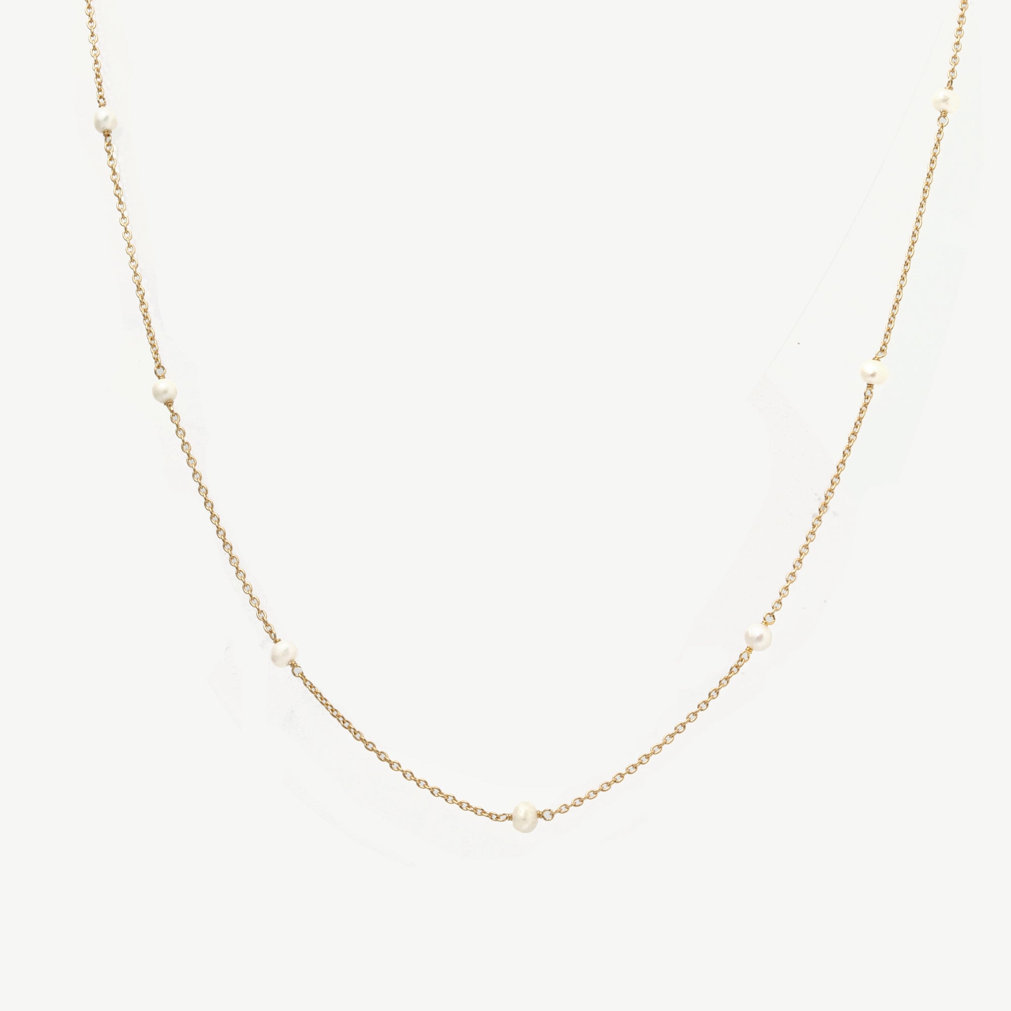 9 Divine Summer Pearl Necklace – 18k Gold Plated