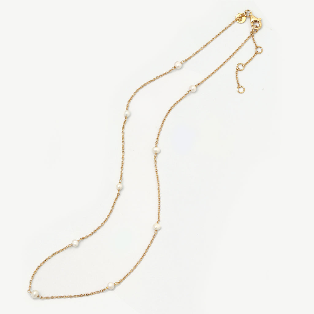 9 Divine Summer Pearl Necklace – 18k Gold Plated