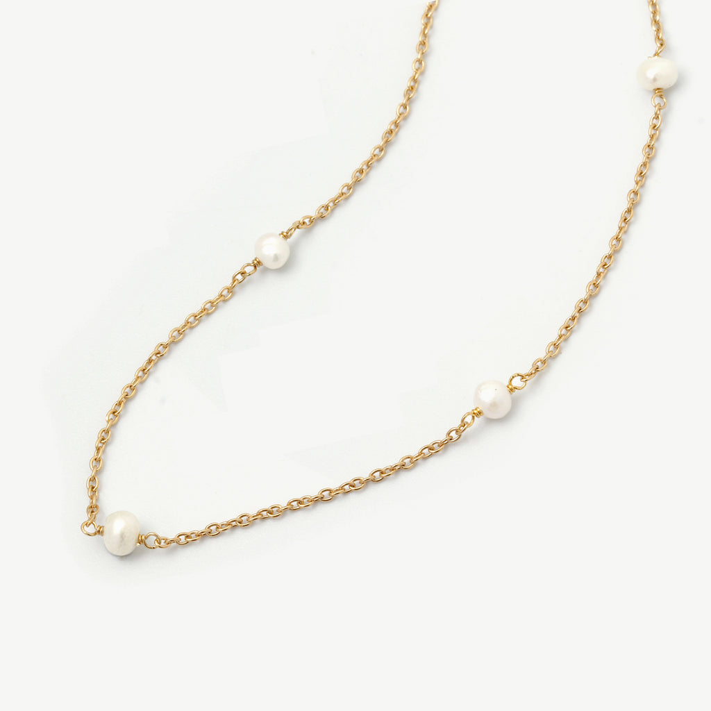 9 Divine Summer Pearl Necklace – 18k Gold Plated