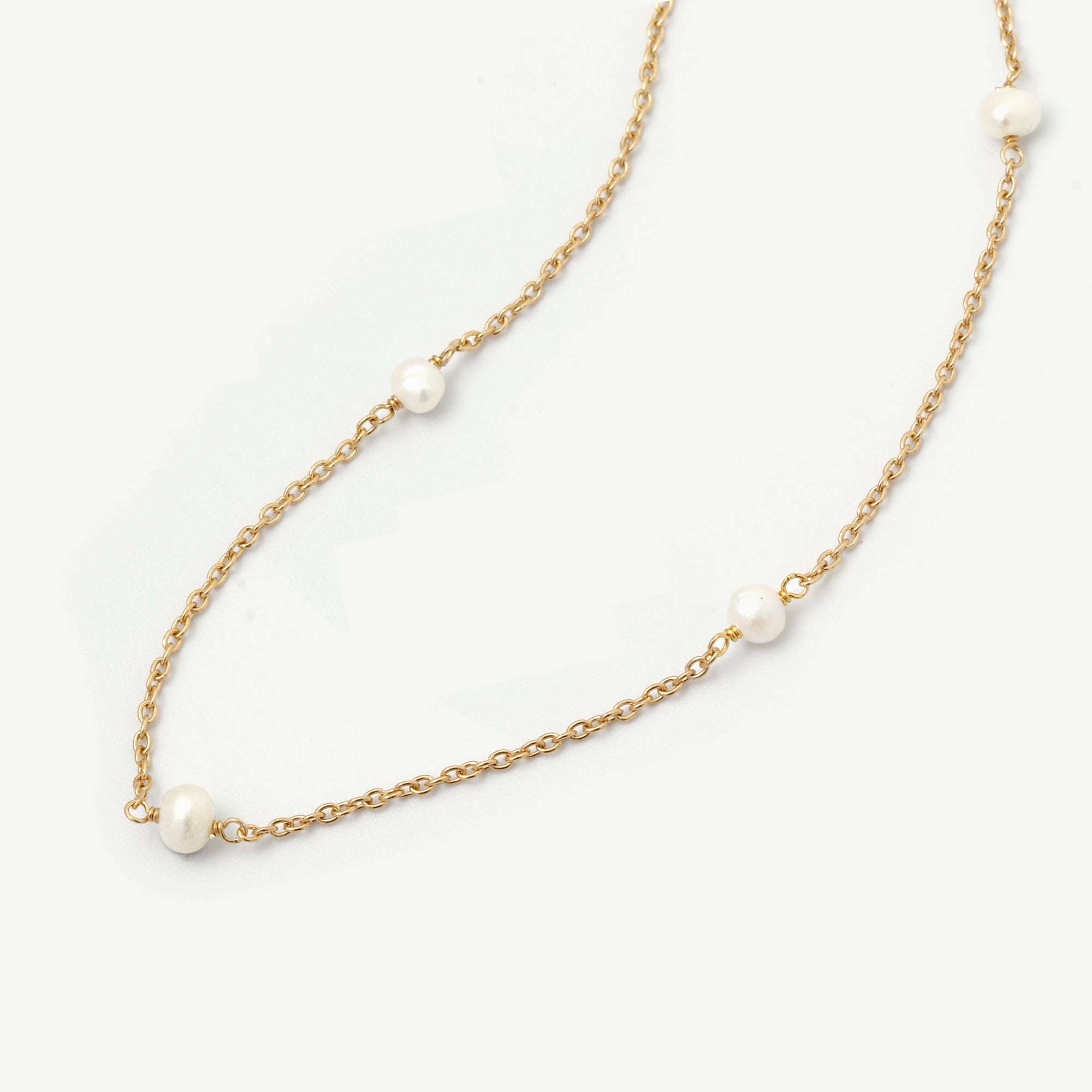 9 Divine Summer Pearl Necklace – 18k Gold Plated