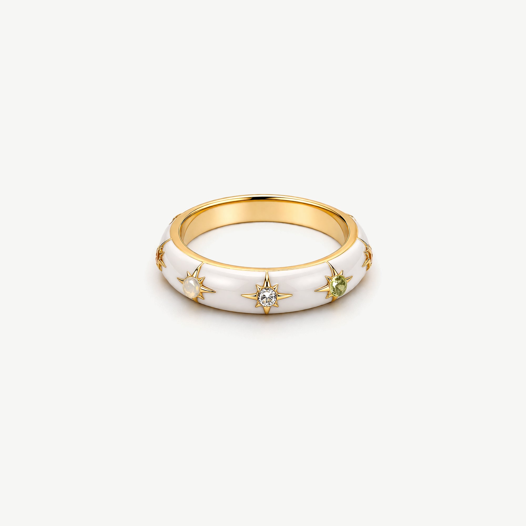 The Nine Empress Ring in Pure White – 18k Gold Plated