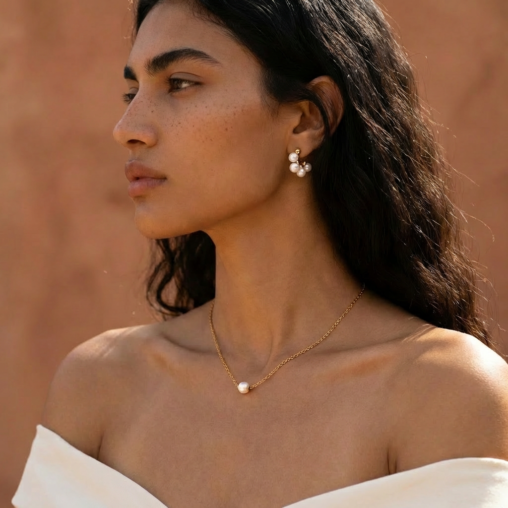 One Pearl Summer Necklace – 18k Gold Plated